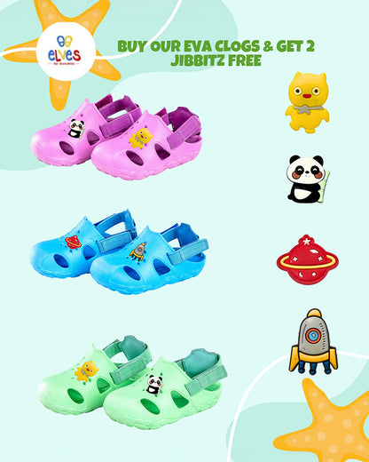 Elves Pink Bubblegum Velcro Clogs-For Infants