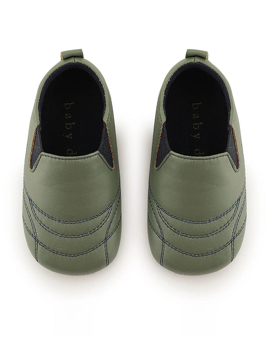 Baby Doe Sage Green Soccer Slip On Shoes-For Infants
