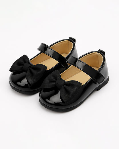 Baby Doe Black Bow Velcro Bellies-For Infants