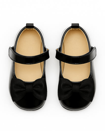 Baby Doe Black Bow Velcro Bellies-For Infants