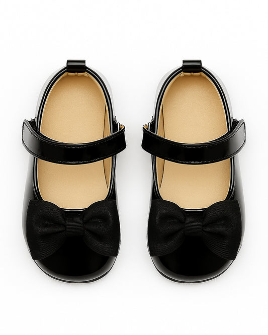 Baby Doe Black Bow Velcro Bellies-For Infants