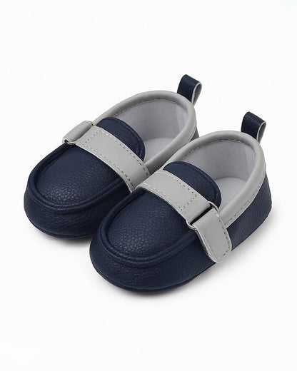 Baby Doe Blue & Grey Slip On Loafer-For Infants