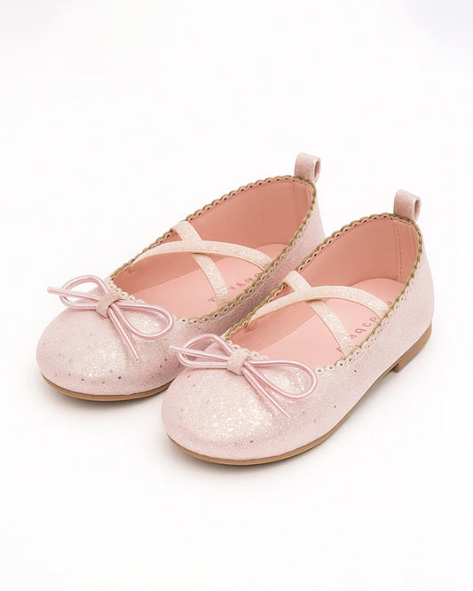 Baby Doe Pink Criss Cross Glitter Slip On Bellies-For Infants