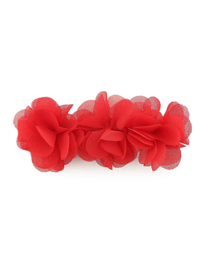 Baby Doe Red Flower Hair Clip-Solid-Polyester-Free Size