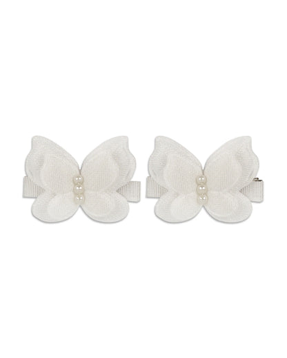 Baby Doe White Flower Hair Clip-Solid-Polyester-Pack of 2-Free Size