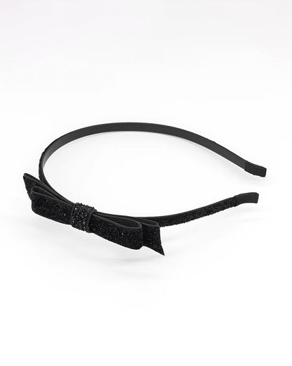Baby Doe Black Ribbon Hairband-Solid-Ribbon-Free Size