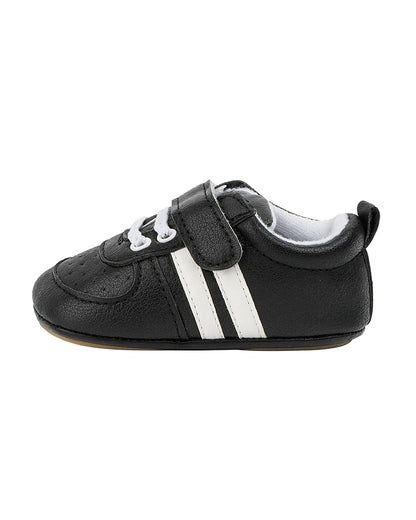 Baby Doe Black Anti-Skid Velcro Shoes-For Infants