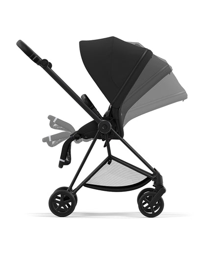 Cybex Mios Lightweight Stroller-Height Adjustable Parent Handle Bar-Reversible & Flat Reclining Seat-One Hand Fold-Travel System Compatible-2 Years Warranty-For 0 to 4Y (Upto 22 Kg)-Matt Black Frame & Sepia Black