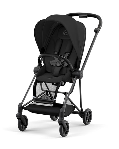 Cybex Mios Lightweight Stroller-Height Adjustable Parent Handle Bar-Reversible & Flat Reclining Seat-One Hand Fold-Travel System Compatible-2 Years Warranty-For 0 to 4Y (Upto 22 Kg)-Matt Black Frame & Sepia Black