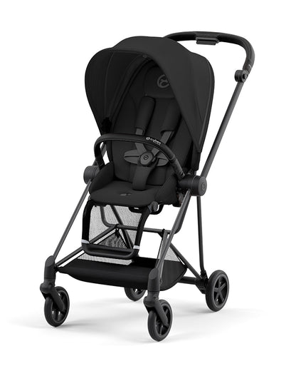 Cybex Mios Lightweight Stroller & Mios Lux Carry Cot Travel System-Includes Adapters-Matt Black Frame & Sepia Black