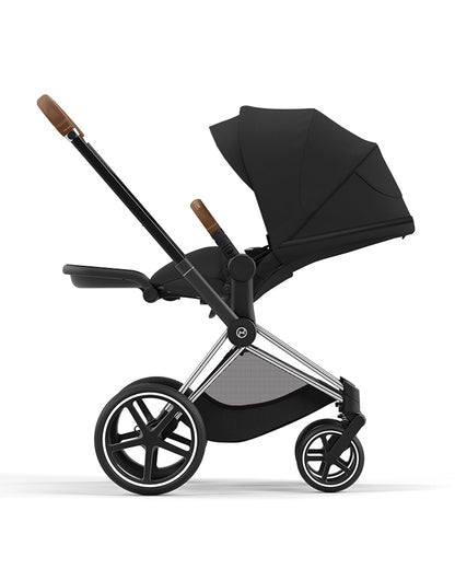 Cybex Priam Stroller & Cloud T i-Size Plus Car Seat Travel System-Includes Adapters-Chrome Brown Frame & Sepia Black