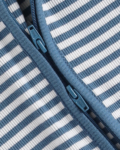 Cot & Candy Baby Teal Sleepsuit-Stripe-Organic Cotton-For Infants
