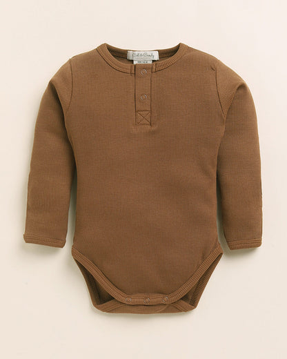 Cot & Candy Baby Brown Bodysuit with Legging Set-Solid-Organic Cotton-For Infants