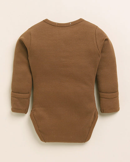 Cot & Candy Baby Brown Bodysuit with Legging Set-Solid-Organic Cotton-For Infants
