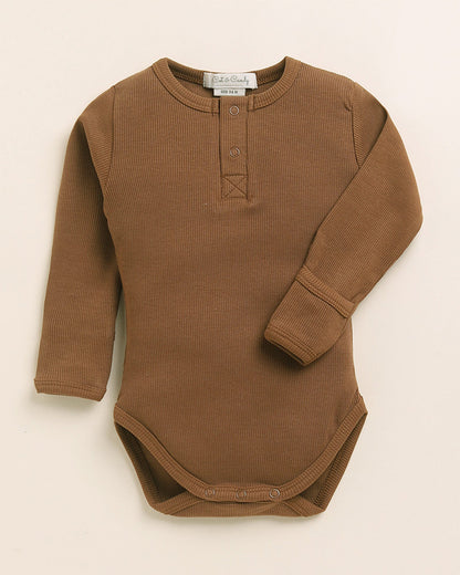 Cot & Candy Baby Brown Bodysuit with Legging Set-Solid-Organic Cotton-For Infants