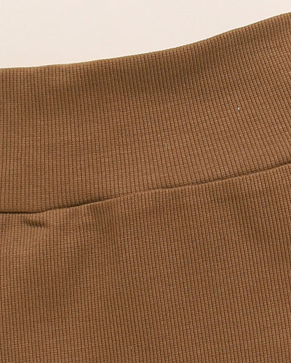 Cot & Candy Baby Brown Bodysuit with Legging Set-Solid-Organic Cotton-For Infants