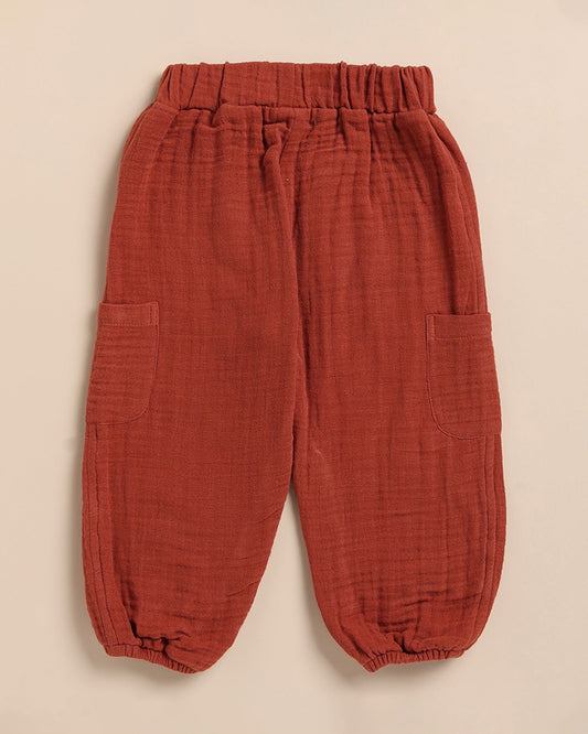 Cot & Candy Baby Picante Short Sleeve T-shirt & Jogger Set-Solid-Muslin-For Infants