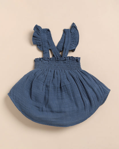 Cot & Candy Baby Denim Top & Bloomer Set-Solid-Muslin-For Infants