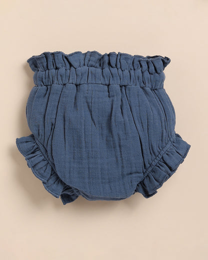 Cot & Candy Baby Denim Top & Bloomer Set-Solid-Muslin-For Infants