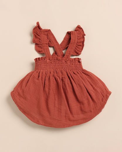 Cot & Candy Baby Picante Top & Bloomer Set-Solid-Muslin-For Infants