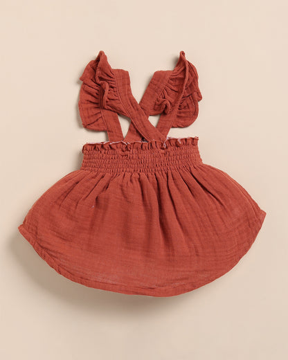 Cot & Candy Baby Picante Top & Bloomer Set-Solid-Muslin-For Infants