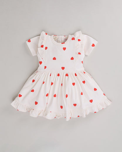 Cot & Candy Baby White Frock Dress-Tiny Love-Organic Cotton-For Infants