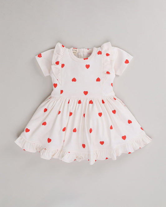Cot & Candy Baby White Frock Dress-Tiny Love-Organic Cotton-For Infants