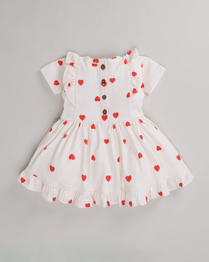 Cot & Candy Baby White Frock Dress-Tiny Love-Organic Cotton-For Infants