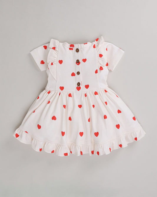 Cot & Candy Baby White Frock Dress-Tiny Love-Organic Cotton-For Infants