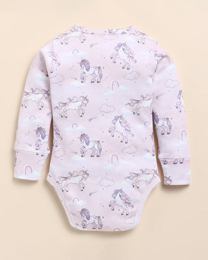 Cot & Candy Baby Pastel Pink Bodysuit-Unicorn Print-Organic Cotton-For Infants