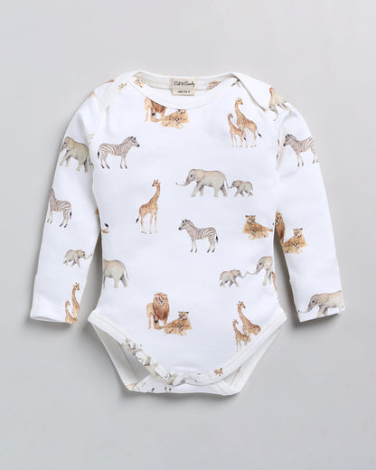 Cot & Candy Baby White Bodysuit-Savannah-Organic Cotton-For Infants