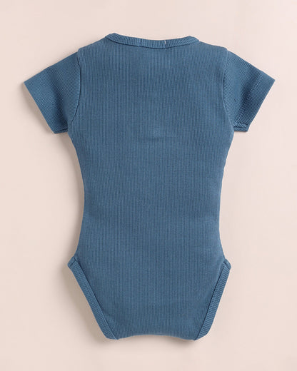 Cot & Candy Baby Navy Blue Bodysuit-Denim-Organic Cotton-For Infants