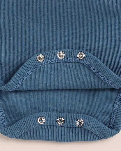 Cot & Candy Baby Navy Blue Bodysuit-Denim-Organic Cotton-For Infants