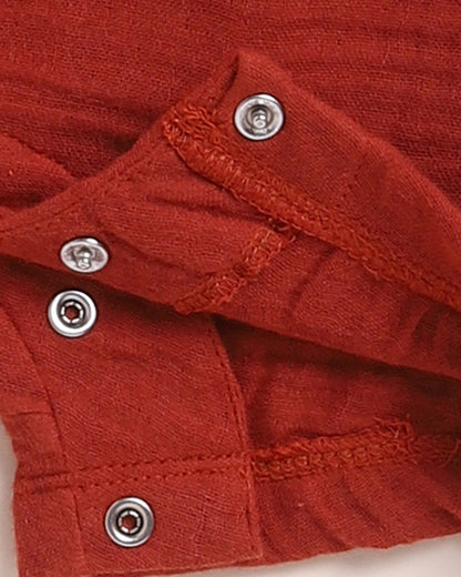 Cot & Candy Baby Picante Half Romper-Solid-Muslin-For Infants