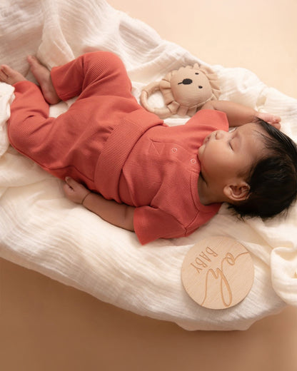 Cot & Candy Baby Red Jogger-Solid-Organic Cotton-For Infants