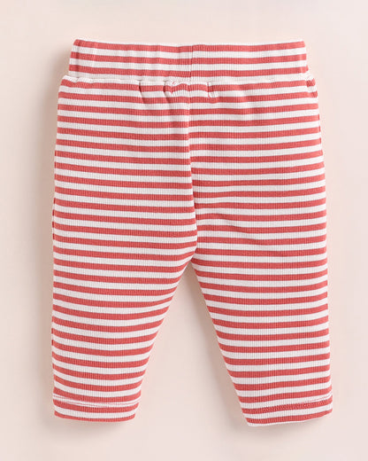 Cot & Candy Baby Red Jogger-Berry Stripe-Organic Cotton-For Infants