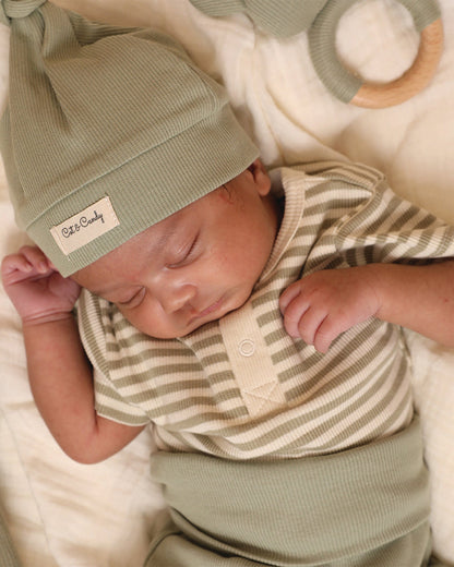 Cot & Candy Baby Sage Cap-Solid-Organic Cotton-For Infants