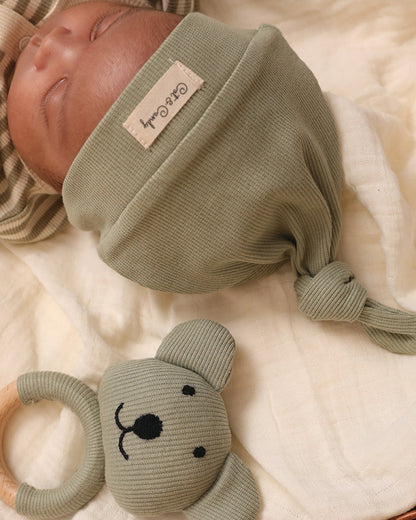 Cot & Candy Baby Sage Cap-Solid-Organic Cotton-For Infants