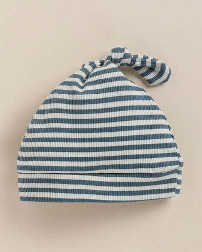 Cot & Candy Baby Teal Cap-Striped-Organic Cotton-For Infants