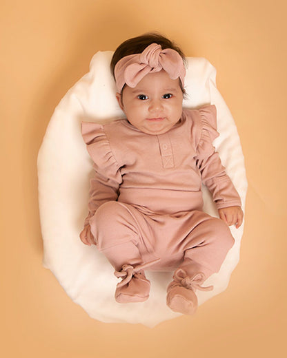 Cot & Candy Baby Blush Pink Booties-Solid-Organic Cotton-For Infants