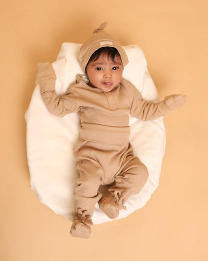 Cot & Candy Baby Latte Booties-Solid-Organic Cotton-For Infants