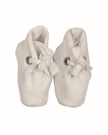 Cot & Candy Baby White Booties-Solid-Organic Cotton-For Infants