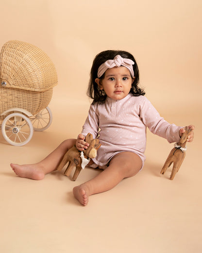 Cot & Candy Baby Pink Headband-Heart Print-Organic Cotton-For Infants