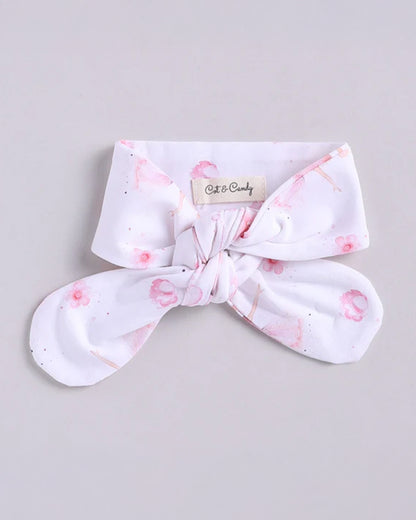 Cot & Candy Baby White Headband-Ballerina-Organic Cotton-For Infants
