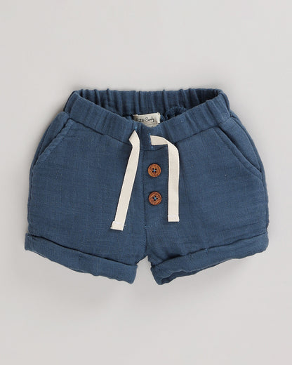 Cot & Candy Baby Denim Shorts-Solid-Muslin-For Infants