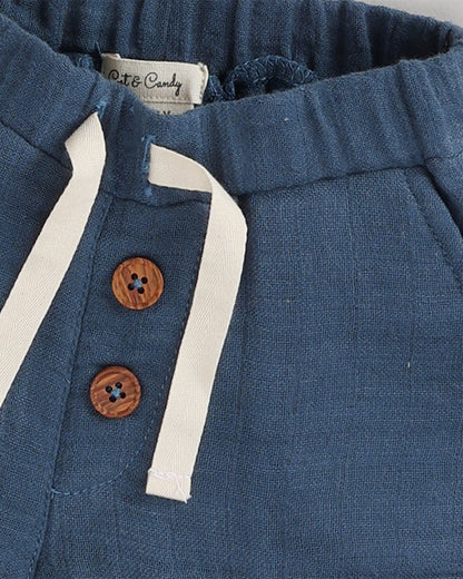 Cot & Candy Baby Denim Shorts-Solid-Muslin-For Infants