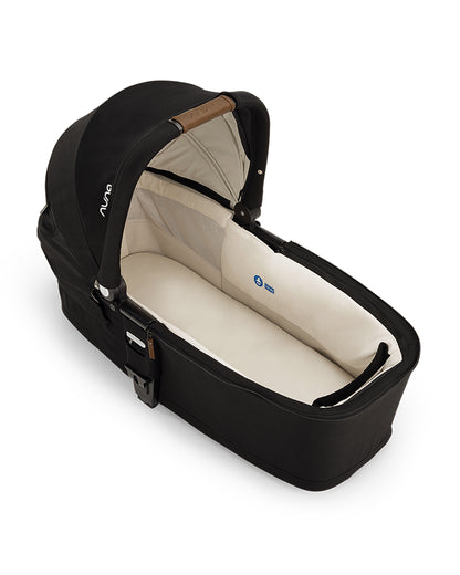 Nuna MIXX Next Carry Cot-Protective UPF 50+ Canopy-Compact Flat Fold-Non Slip Feet-For 0M+ (Upto 9 Kg)-Caviar