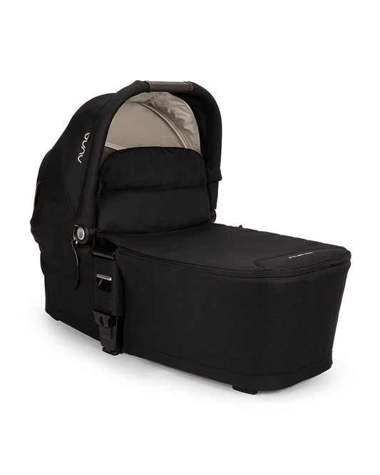 Nuna MIXX Next Carry Cot-Protective UPF 50+ Canopy-Compact Flat Fold-Non Slip Feet-For 0M+ (Upto 9 Kg)-Caviar