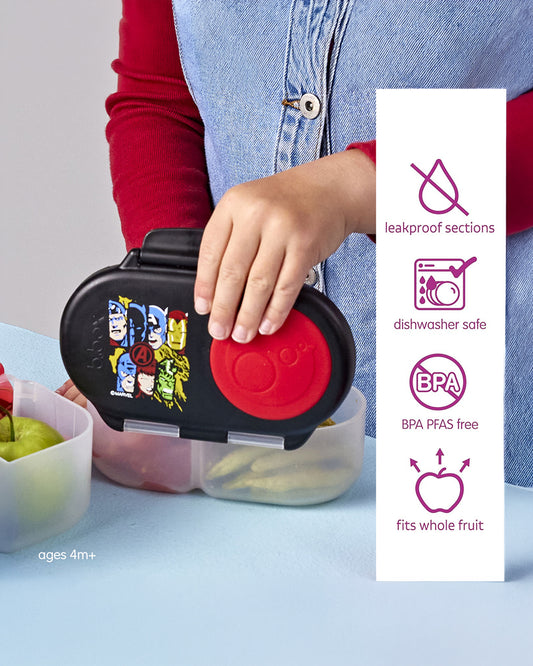 b.box Leakproof Snackbox-Flexi Fruit Holder-Avengers-350 ml-36M+