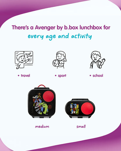 b.box Leakproof Snackbox-Flexi Fruit Holder-Avengers-350 ml-36M+